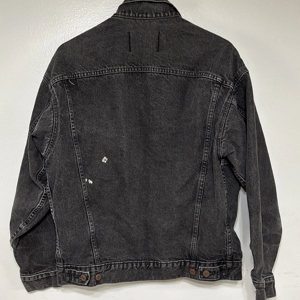 Vintage 1990s QUEENSRYCHE Embroidered Tour Wear Black Denim Jacket Size M